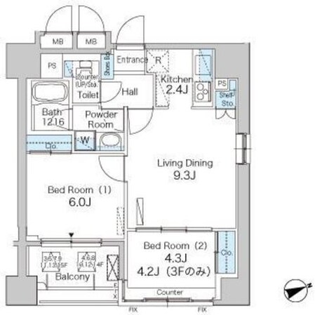 パークアクシス駒込の物件間取画像